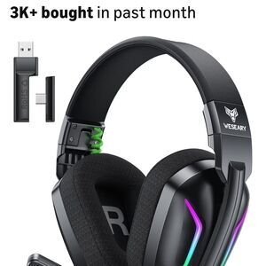 Black Gaming Headset with RGB Lights